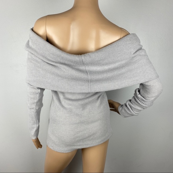 NEW FREE PEOPLE OFF THE SHOULDER RIBBED SWEATER - Picture 7 of 9